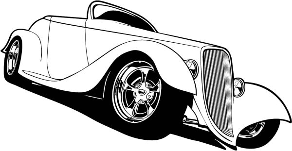 gambar mobil kartun hitam putih