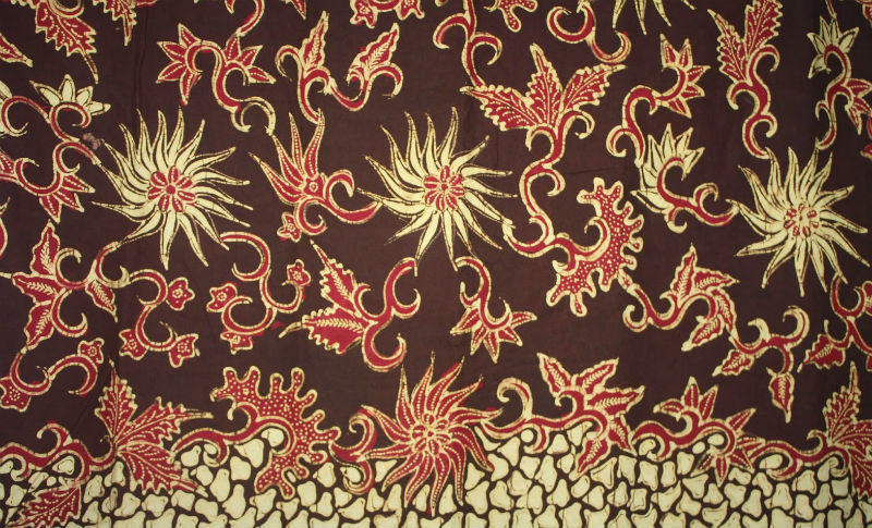 gambar gamis batik kombinasi polos