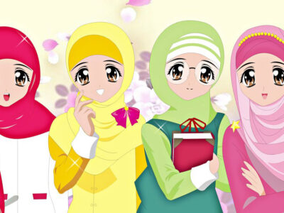 gambar perempuan muslimah kartun