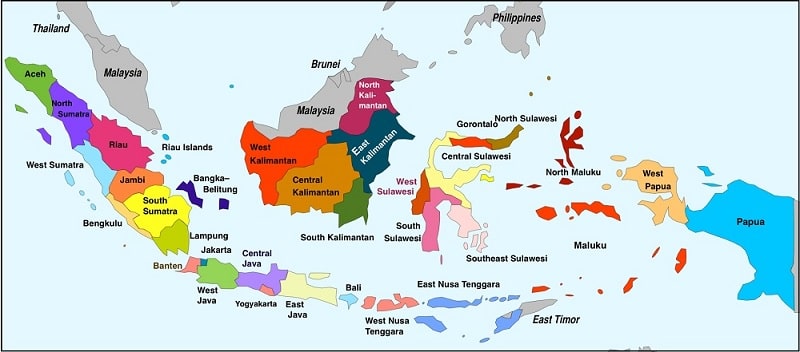 gambar peta indonesia berwarna