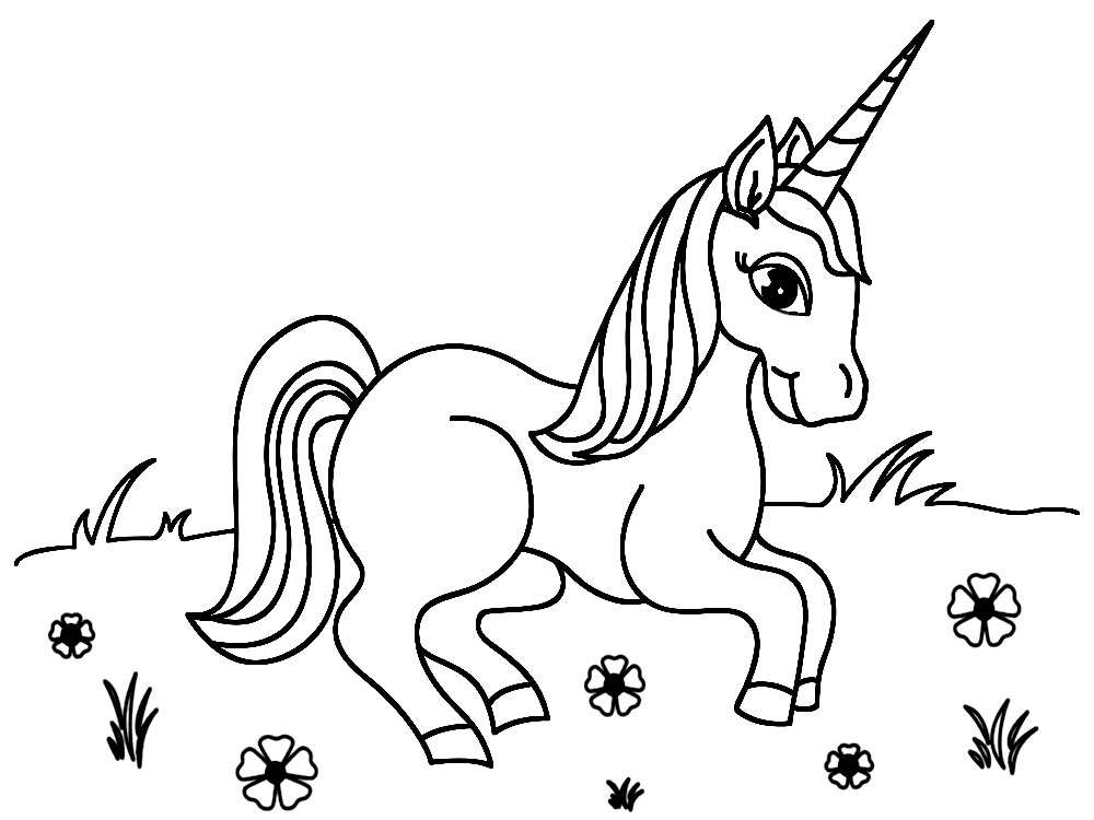 gambar unicorn lucu untuk diwarnai