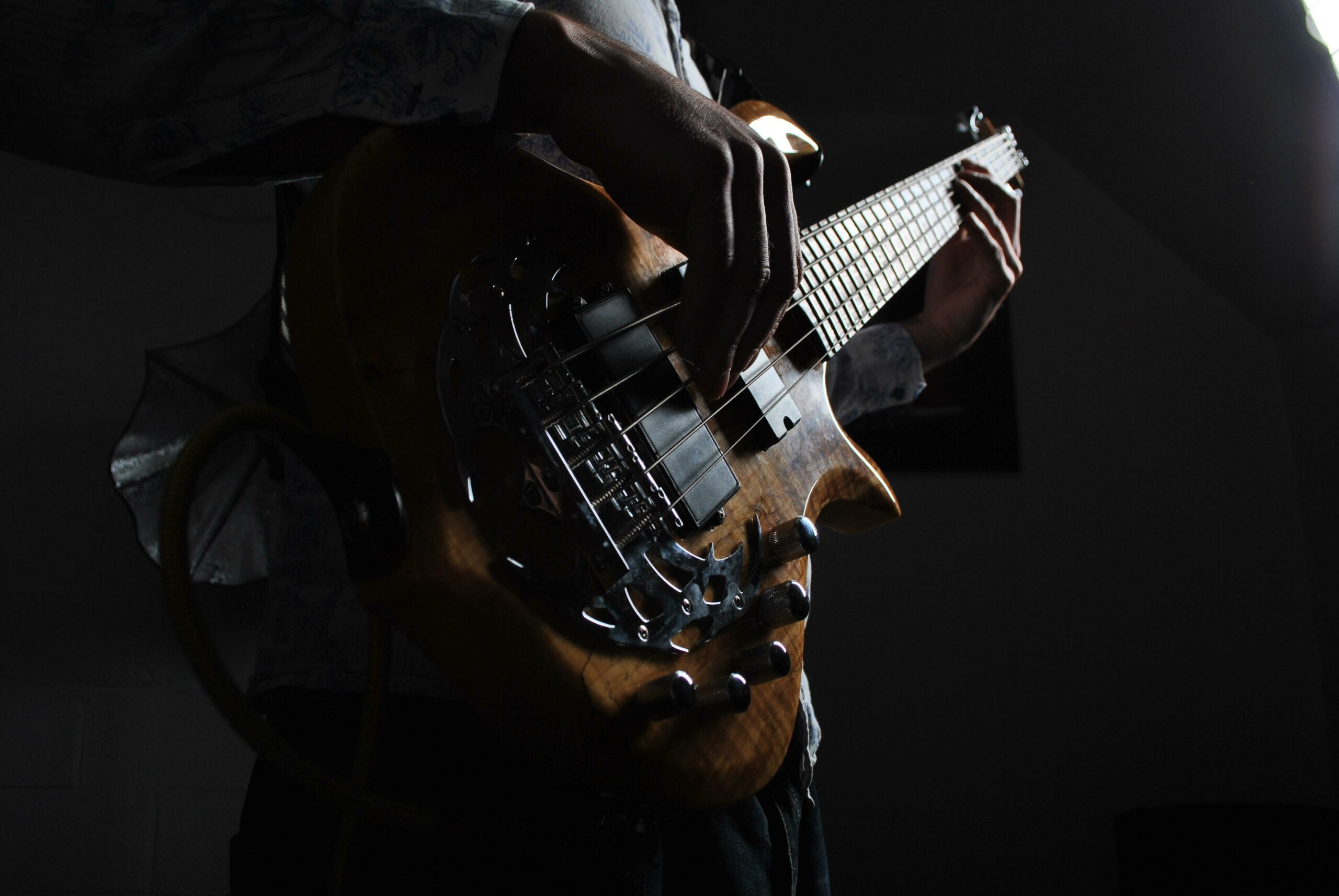 gambar alat musik bass gitar