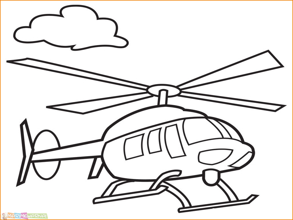 mewarnai gambar alat transportasi helikopter
