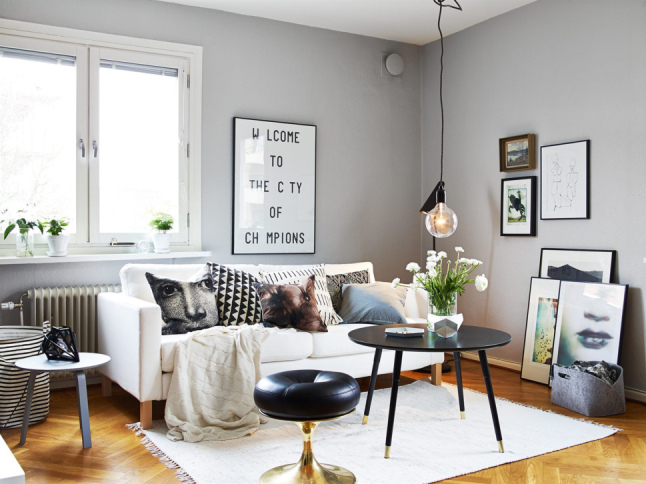 contoh gambar dekorasi ruang keluarga gaya skandinavia