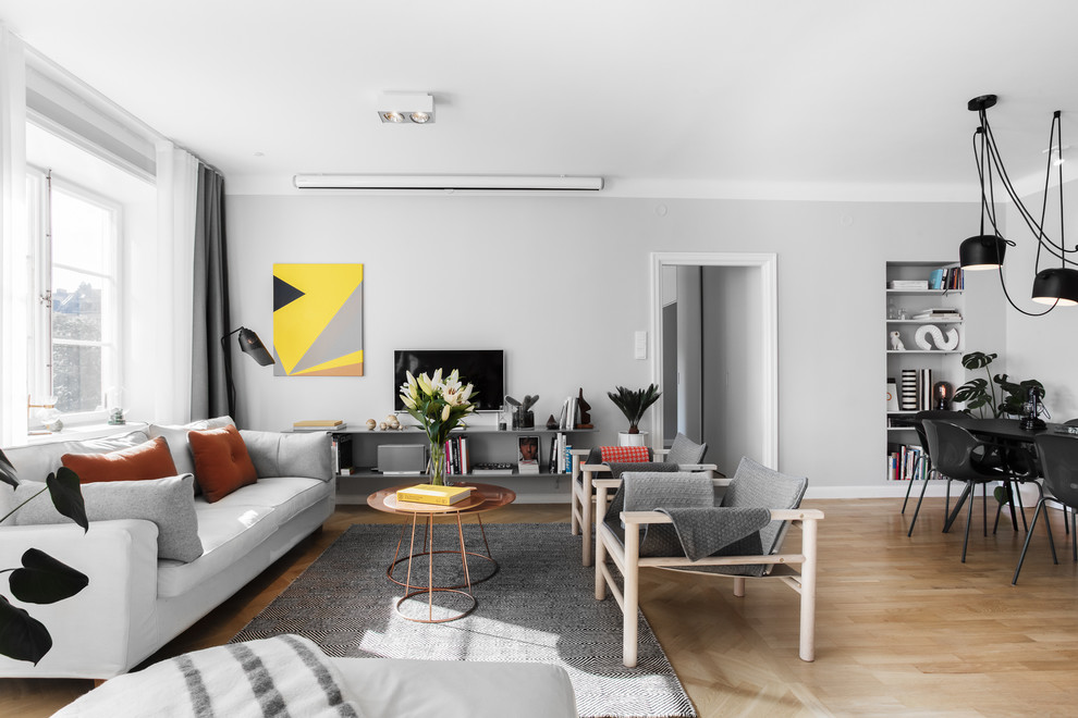 gambar desain bentuk ruang keluarga gaya skandinavia