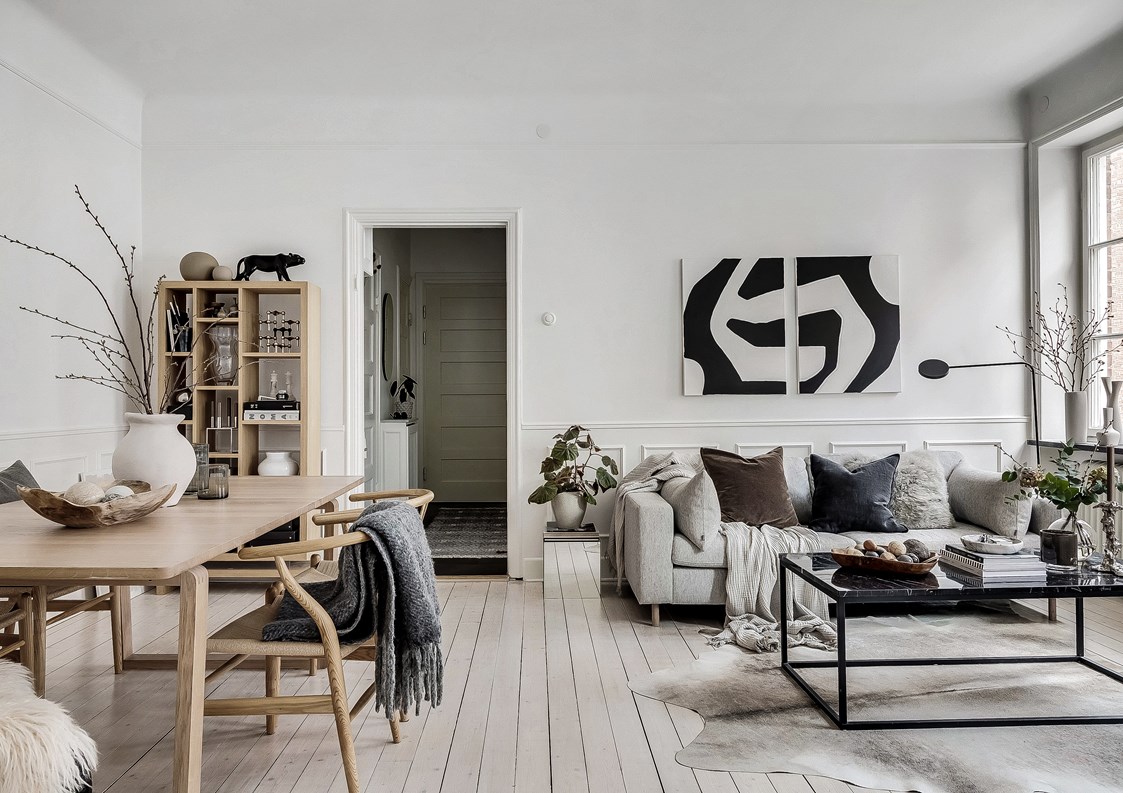 ruang keluarga konsep skandinavia populer