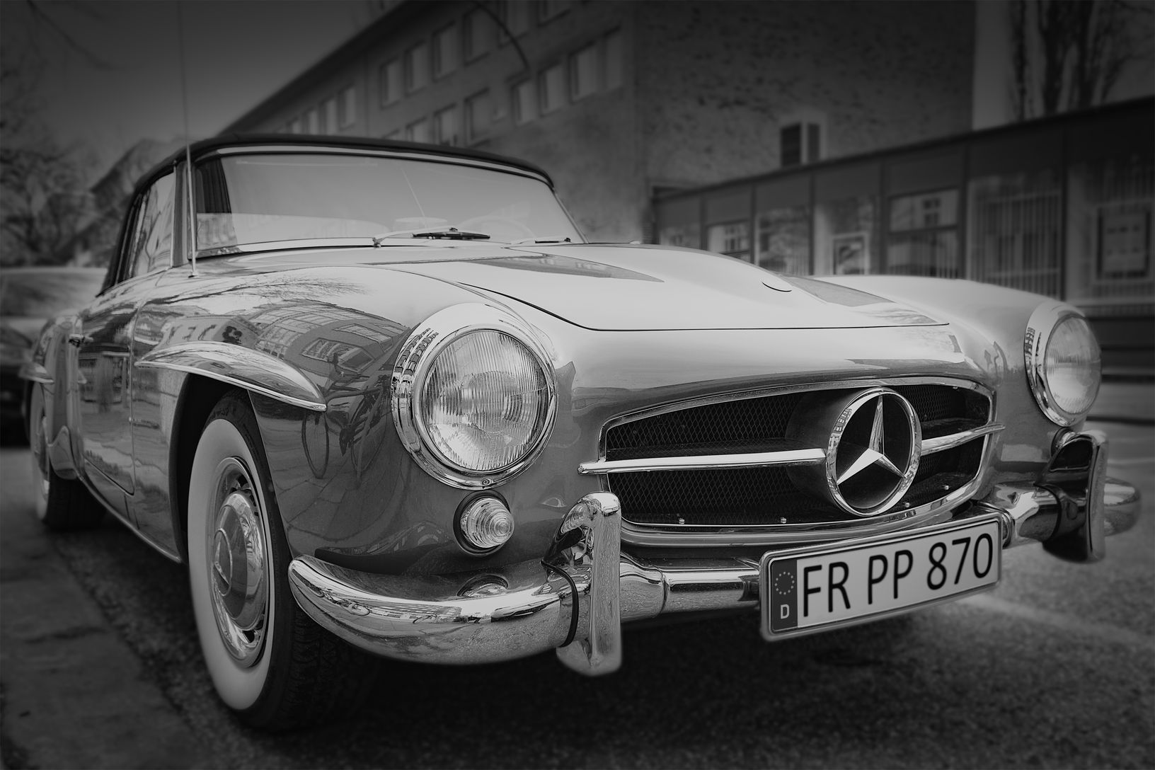 hitam putih gambar mobil klasik