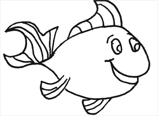 Gambar Sketsa Ikan Kartun
