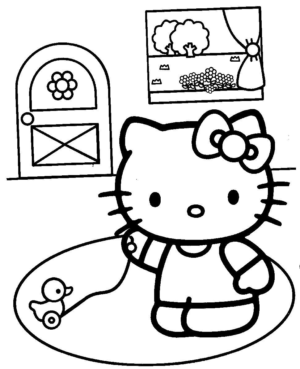 Sketsa Gambar Hello Kitty