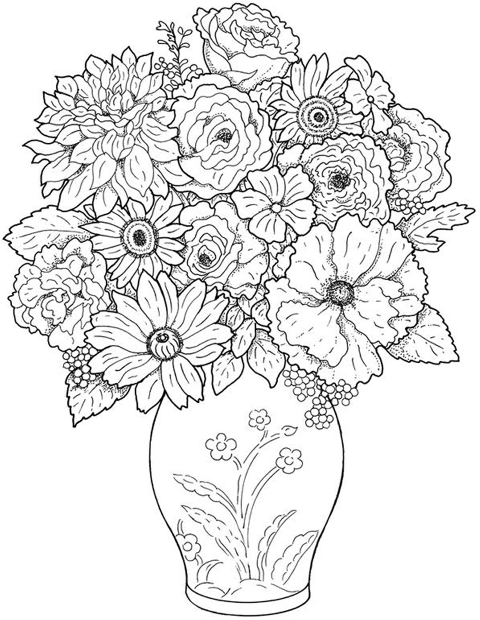 contoh gambar sketsa bunga