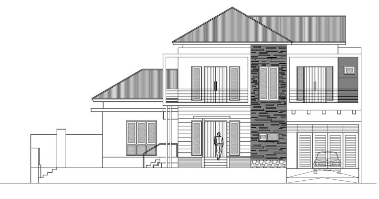 contoh gambar sketsa rumah minimalis hd