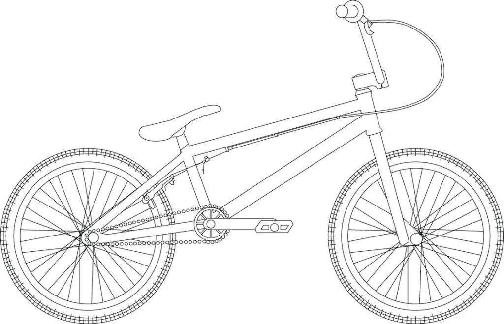 contoh gambar sketsa sepeda BMX