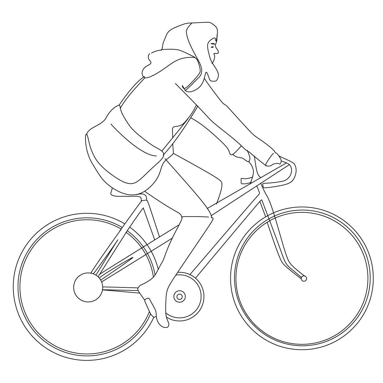 contoh gambar sketsa sepeda