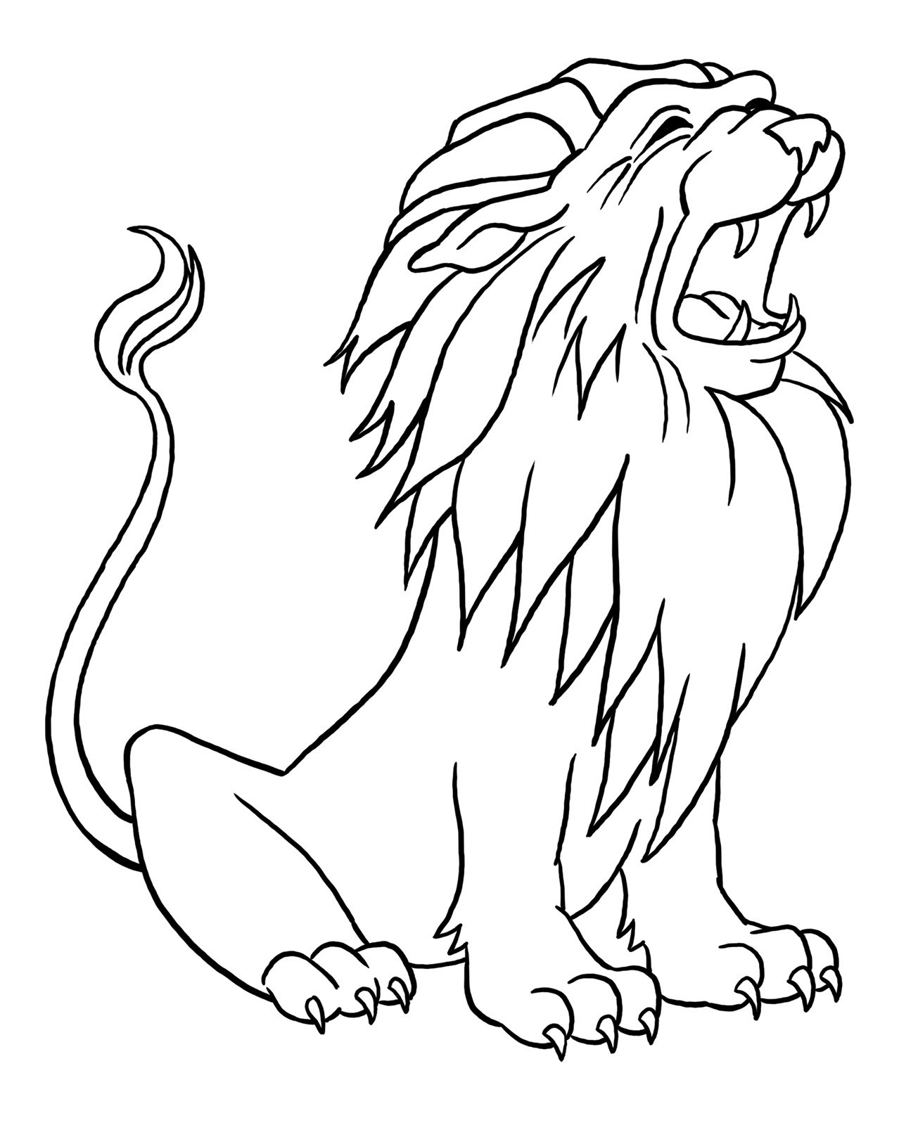 contoh gambar sketsa singa hd
