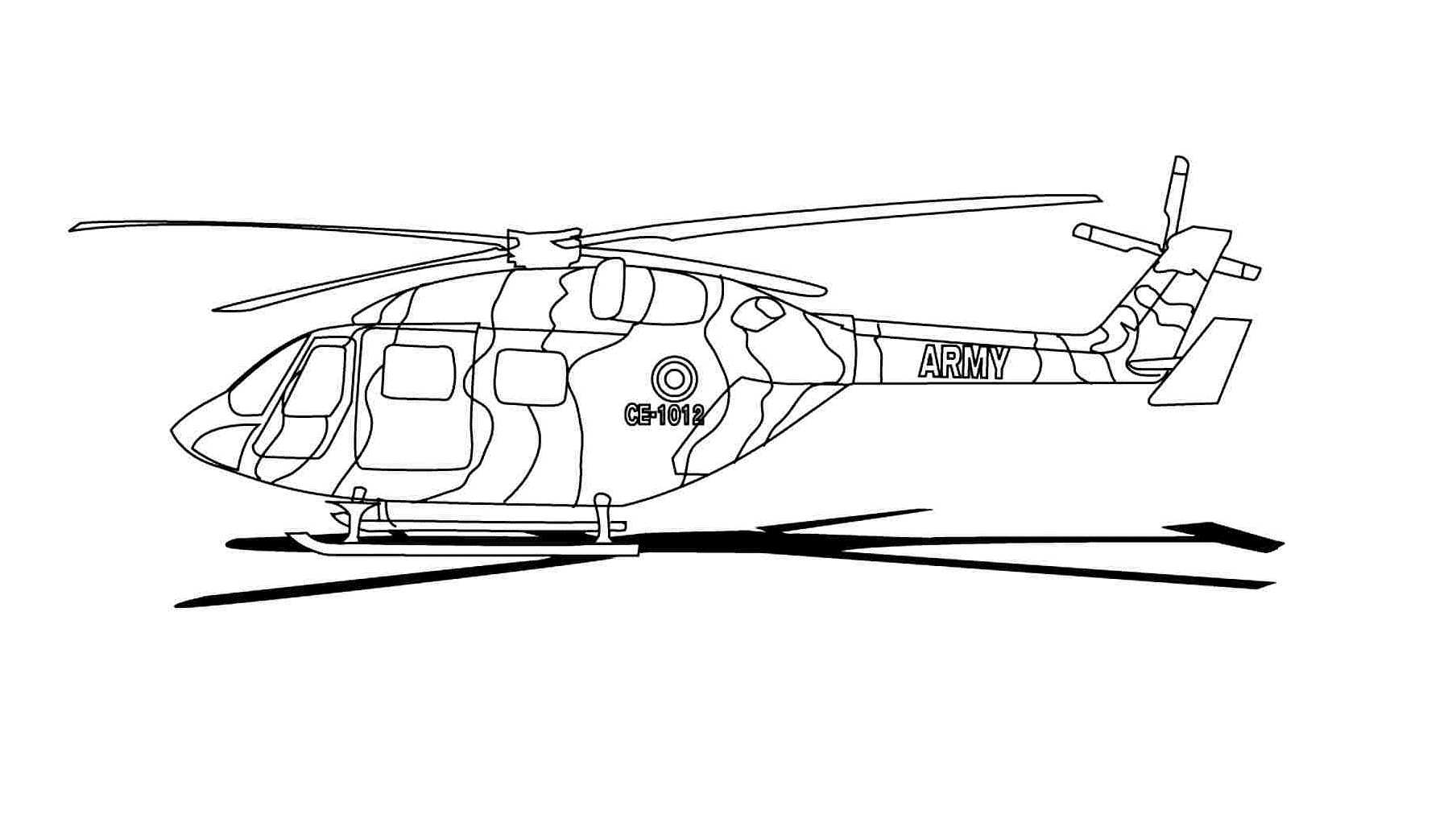 contoh hd gambar sketsa helikopter
