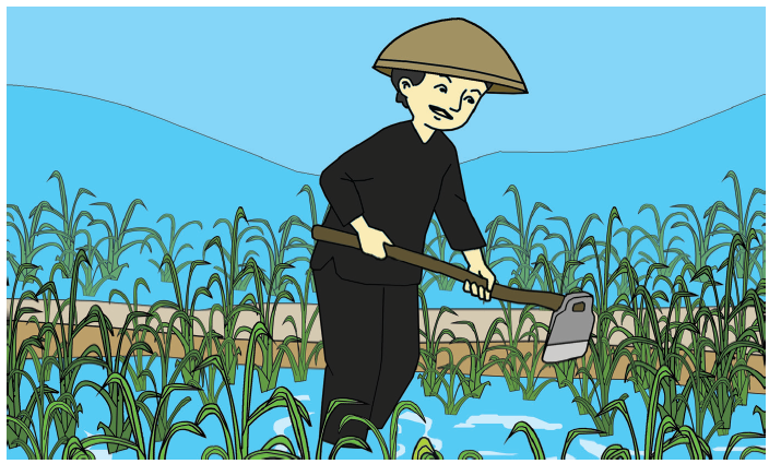 gambar animasi petani menanam padi
