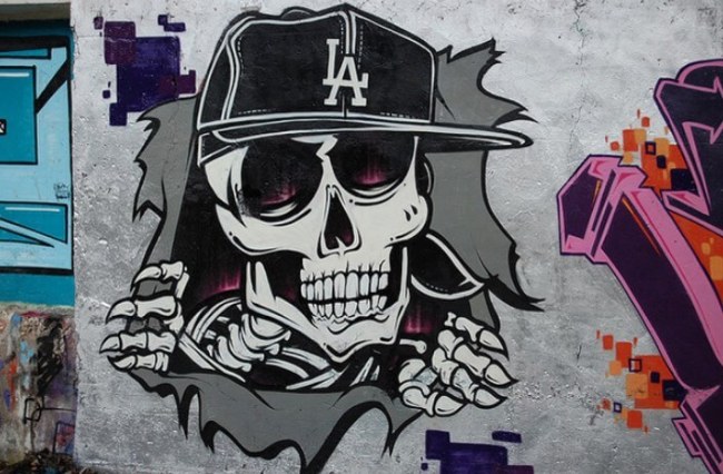gambar grafiti skull