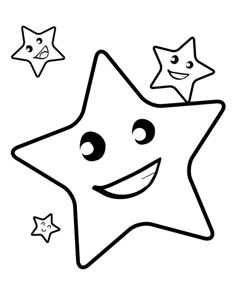 gambar sketsa bintang untuk anak