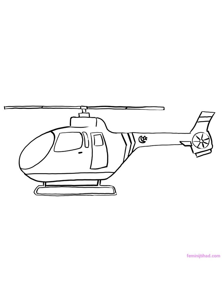 gambar sketsa helikopter untuk diwarnai hd