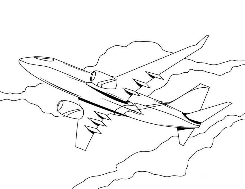 gambar sketsa pesawat terbang