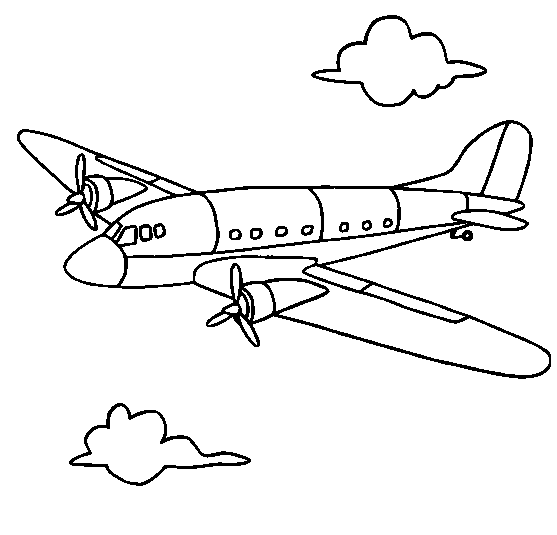 gambar sketsa pesawat untuk diwarnai