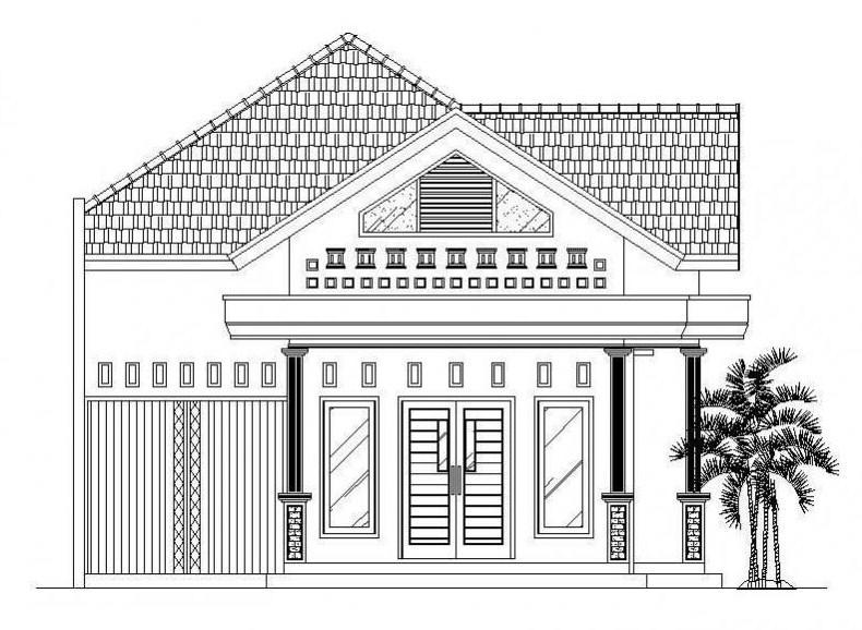 gambar sketsa rumah hd