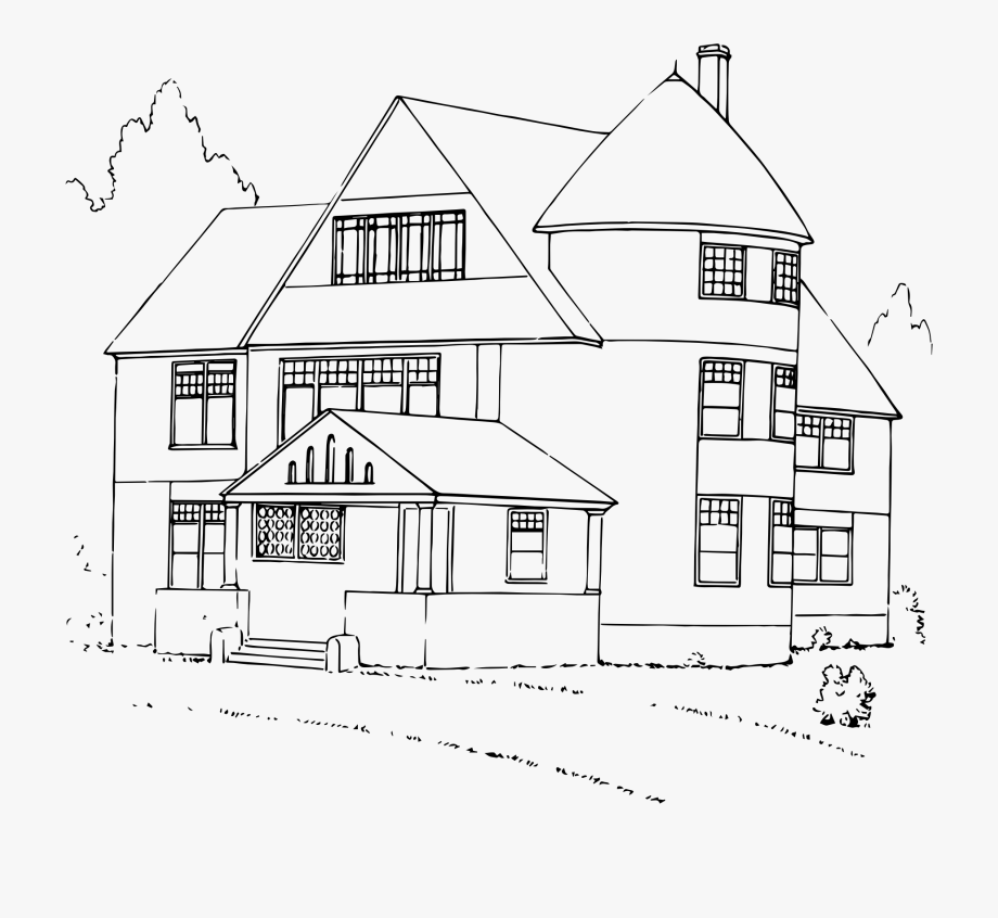 gambar sketsa rumah png