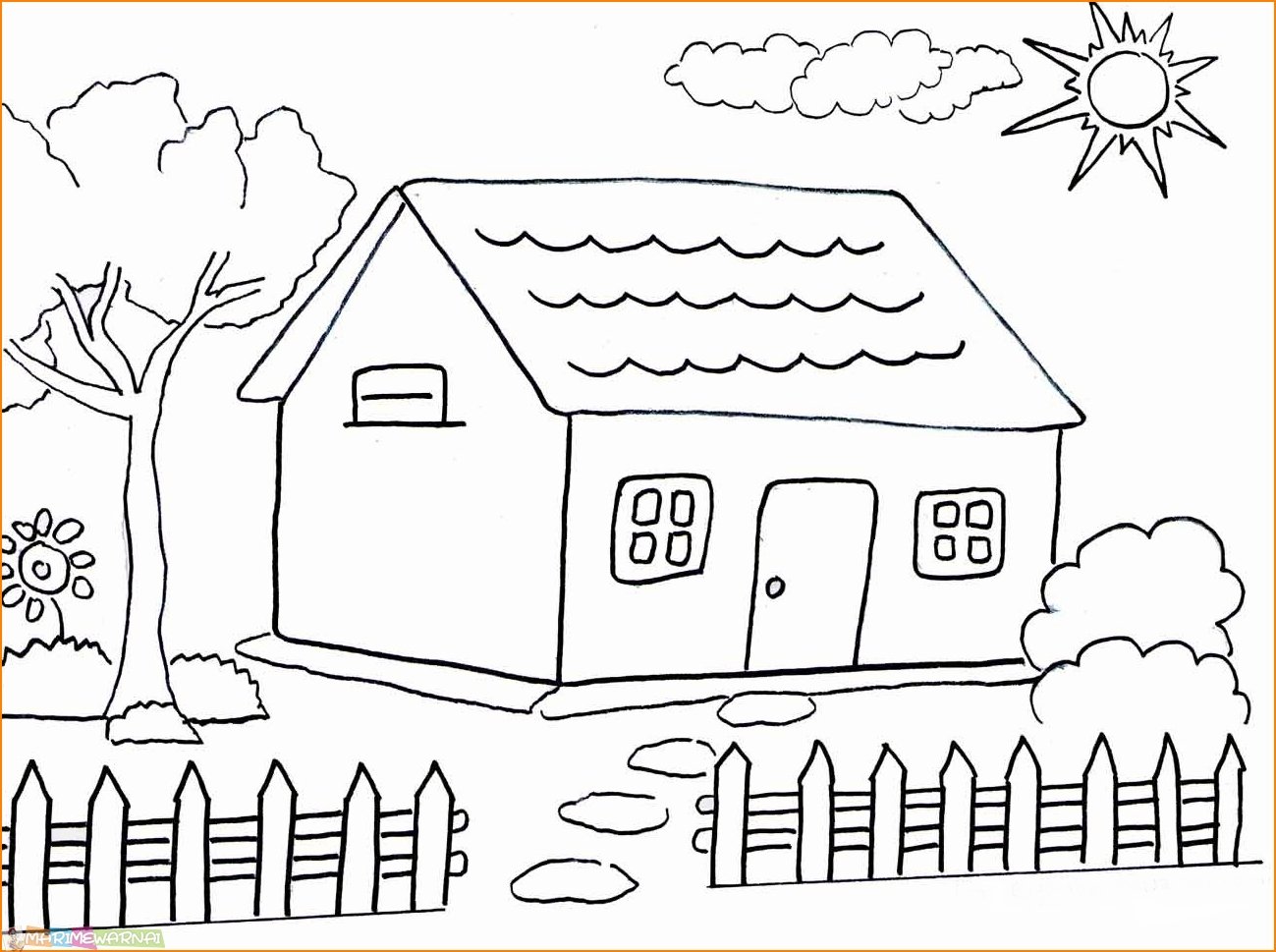 gambar sketsa rumah sederhana hd