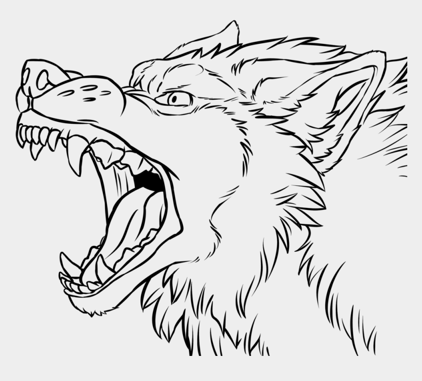 gambar sketsa serigala marah