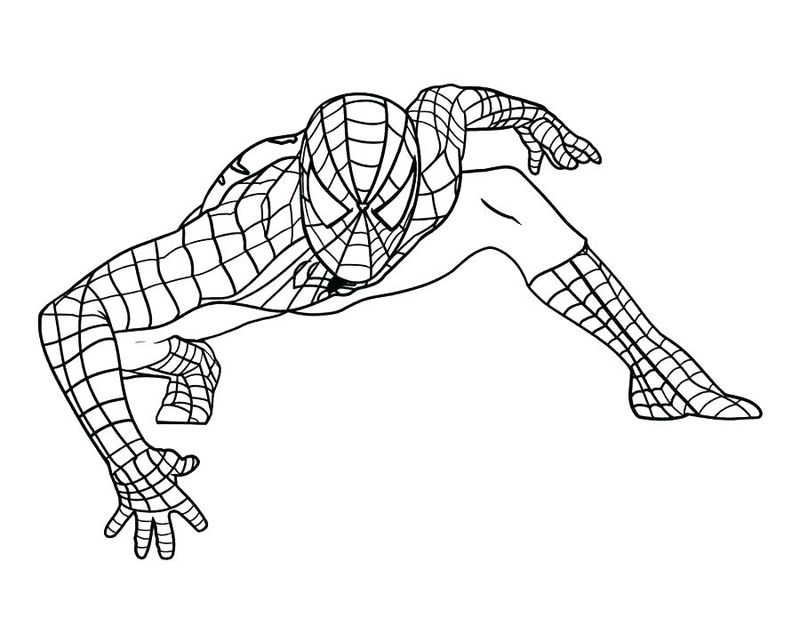 gambar sketsa spiderman merayap