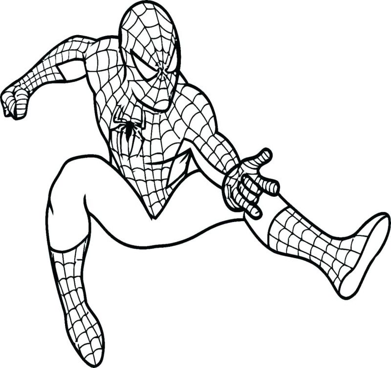 gambar sketsa spiderman mewarnai hd