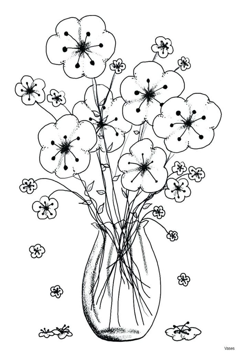 gambar sketsa vas bunga cantik