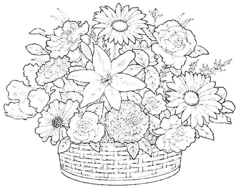 gambar sketsa vas bunga indah