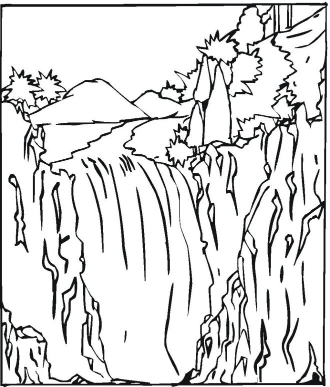 hd contoh gambar sketsa air terjun