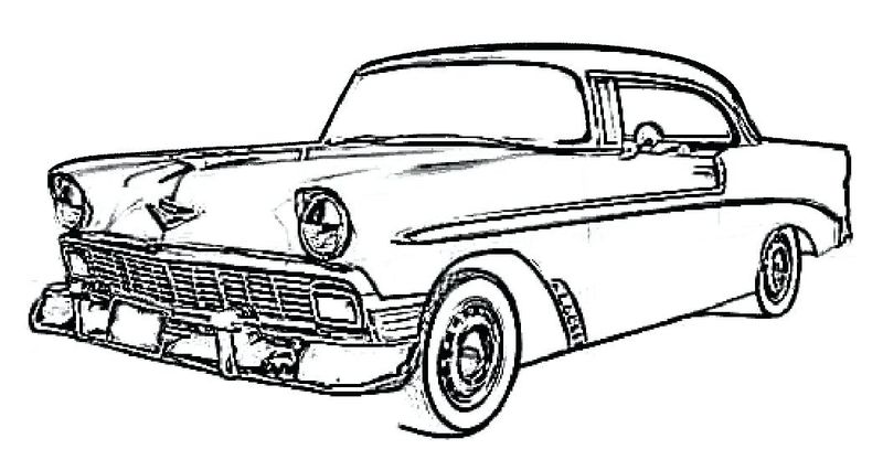 klasik gambar sketsa mobil
