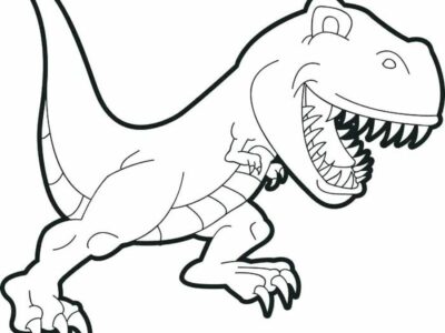 cgambar sketsa dinosaurus kartun