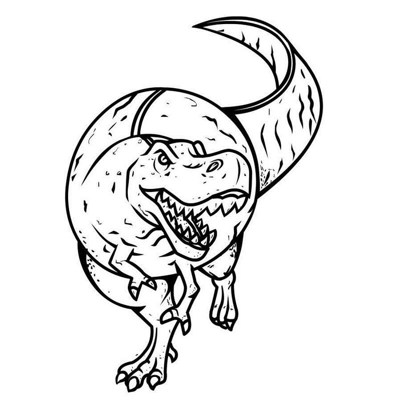 contoh hd gambar sketsa dinosaurus