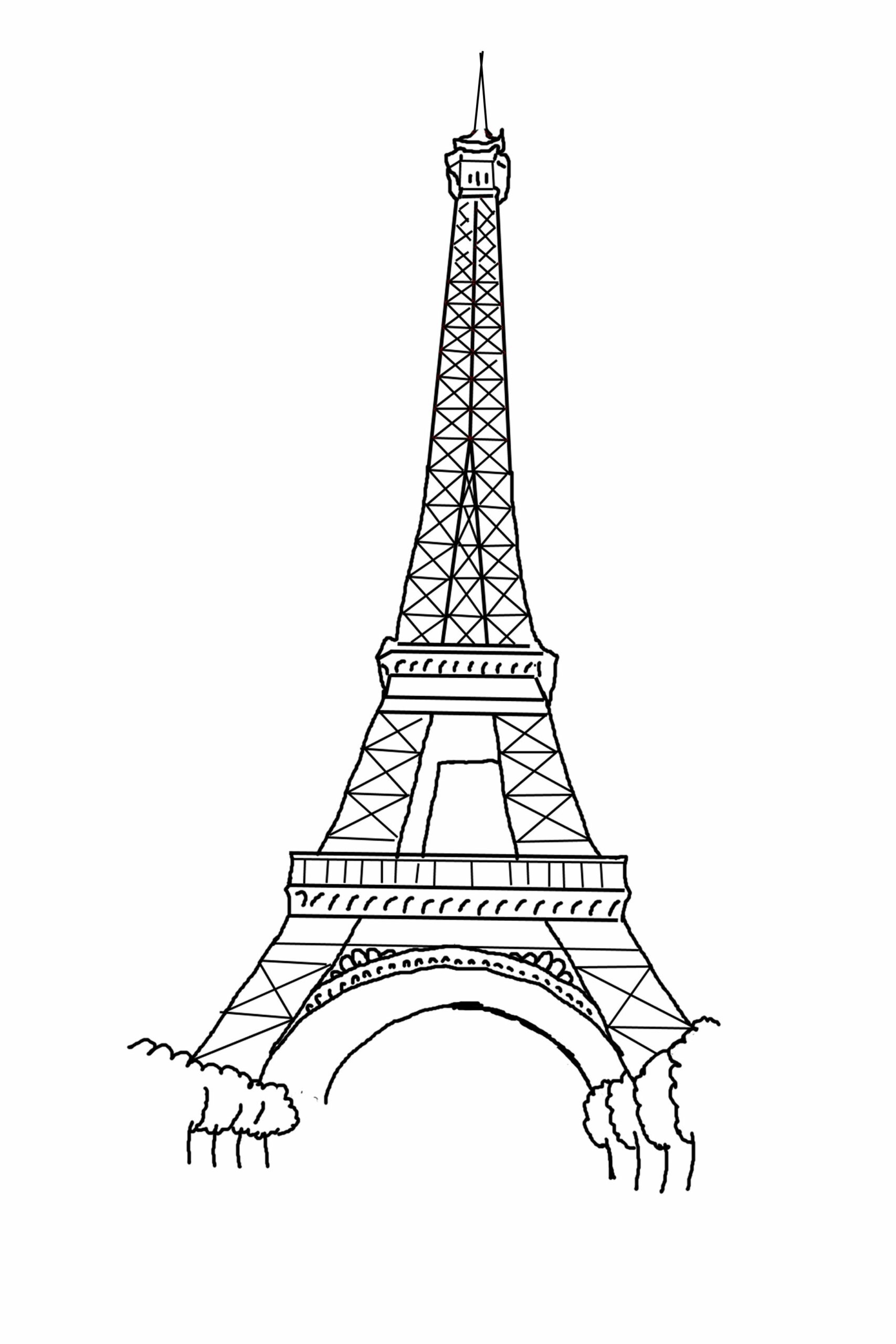 contoh hd gambar sketsa menara Eiffel