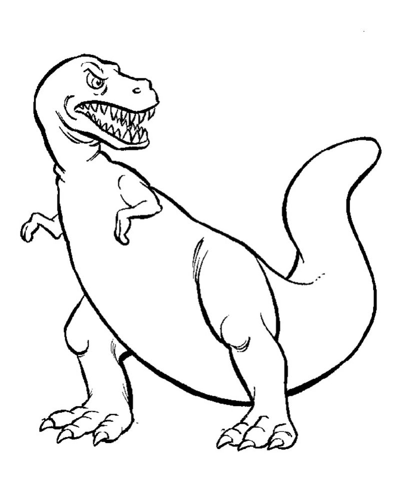 contoh sketsa dinosaurus mewarnai