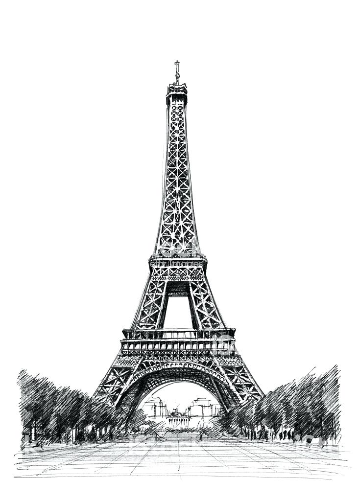 contoh sketsa menara Eiffel