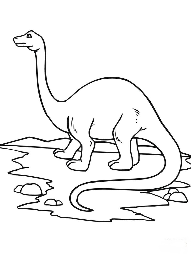 gambar sketsa dinosaurus mewarnai hd
