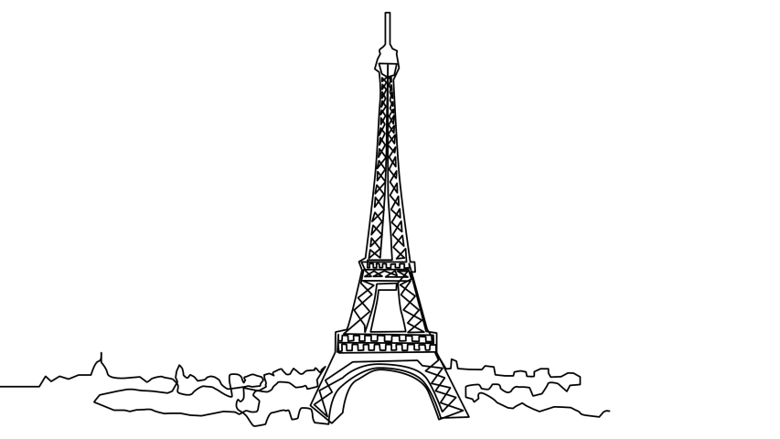 gambar sketsa menara Eiffel untuk mewarnai