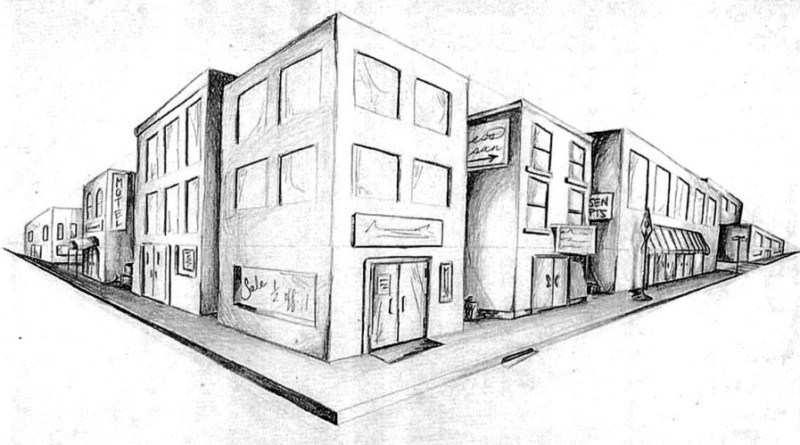 Gambar Sketsa Gedung Tingkat