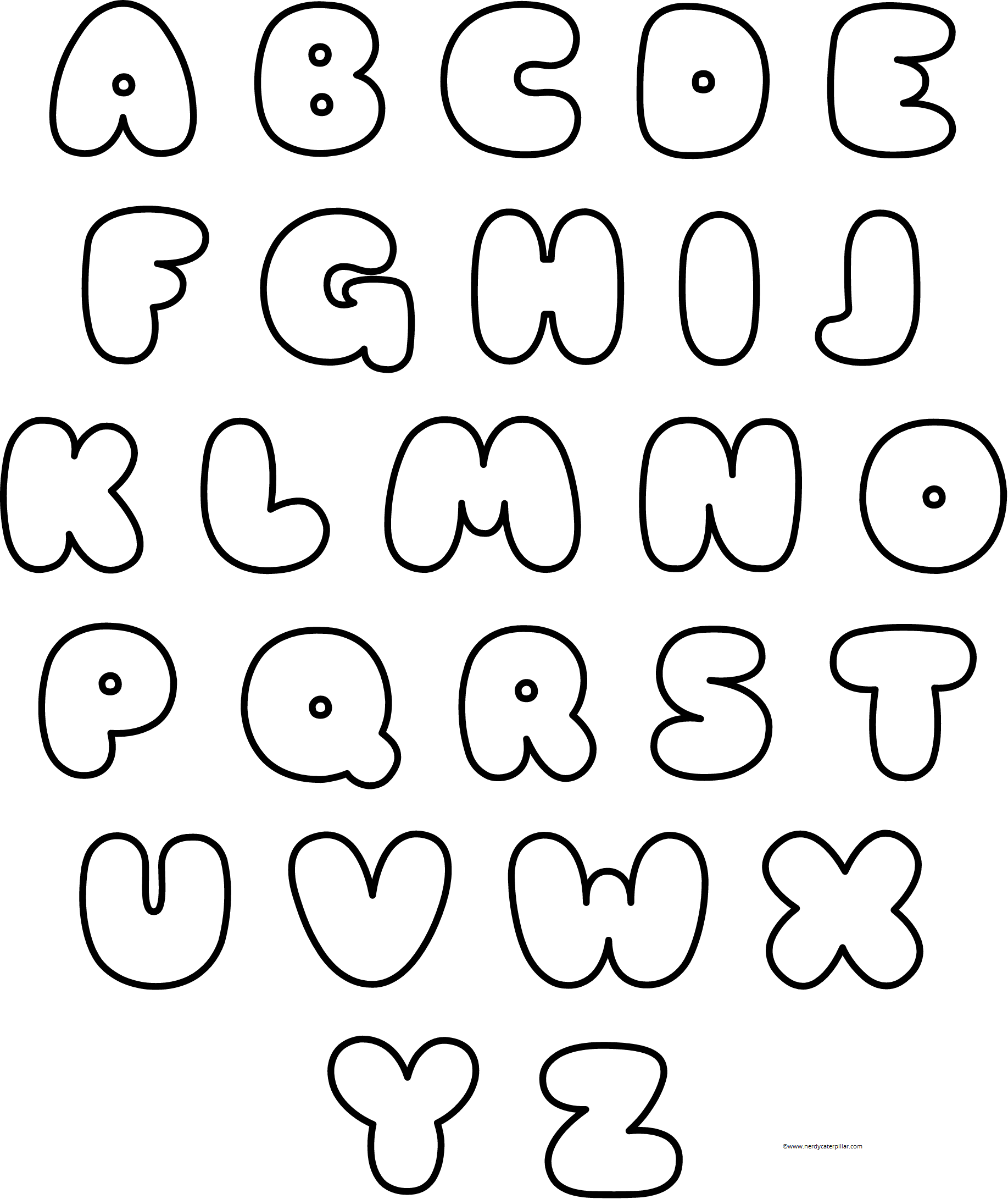Граффити алфавит бабл