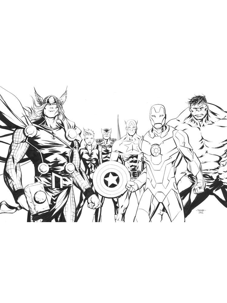 Sketsa Gambar Mewarnai Avengers