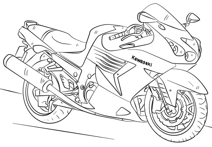Gambar Mewarnai Motor Ninja