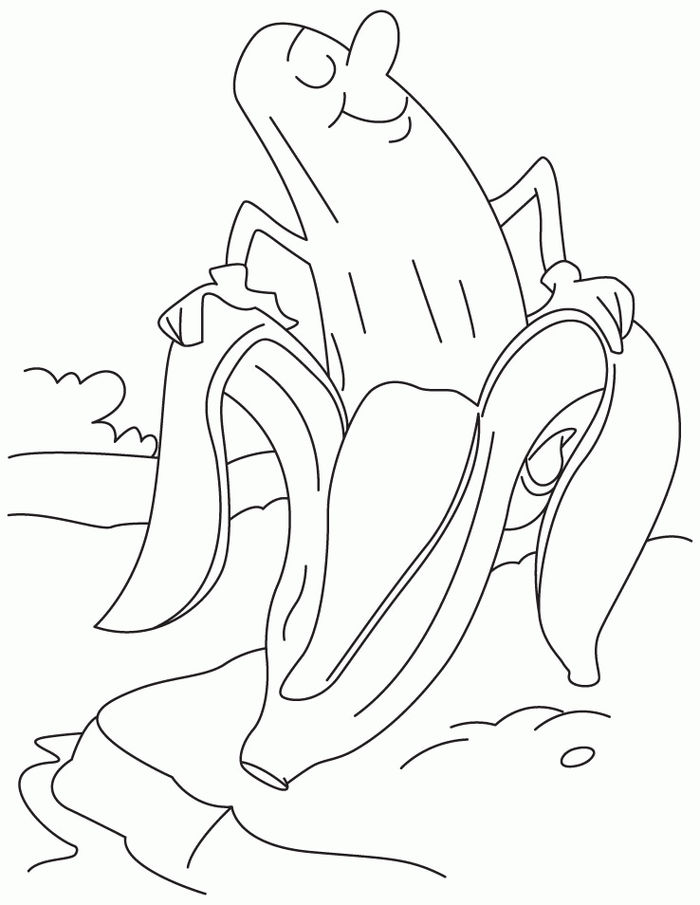 Happy Banana Coloring Pages