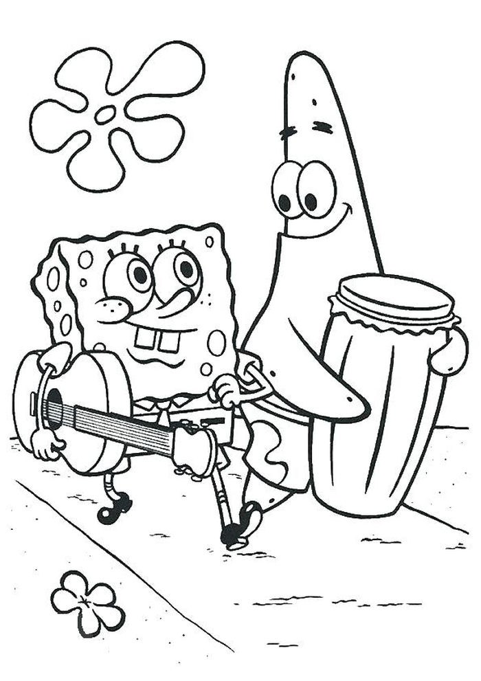 Mewarnai Gambar Spongebob Dan Patrick