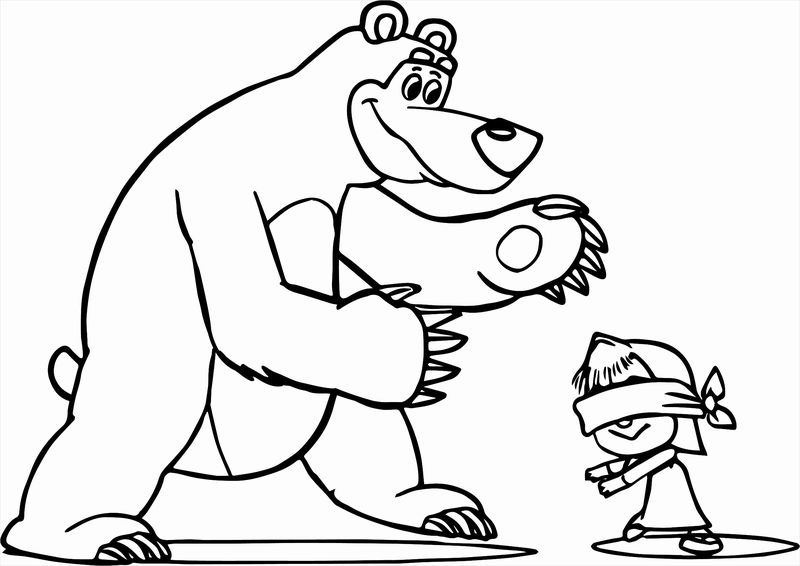 Gambar Masha And The Bear Untuk Mewarnai Hd
