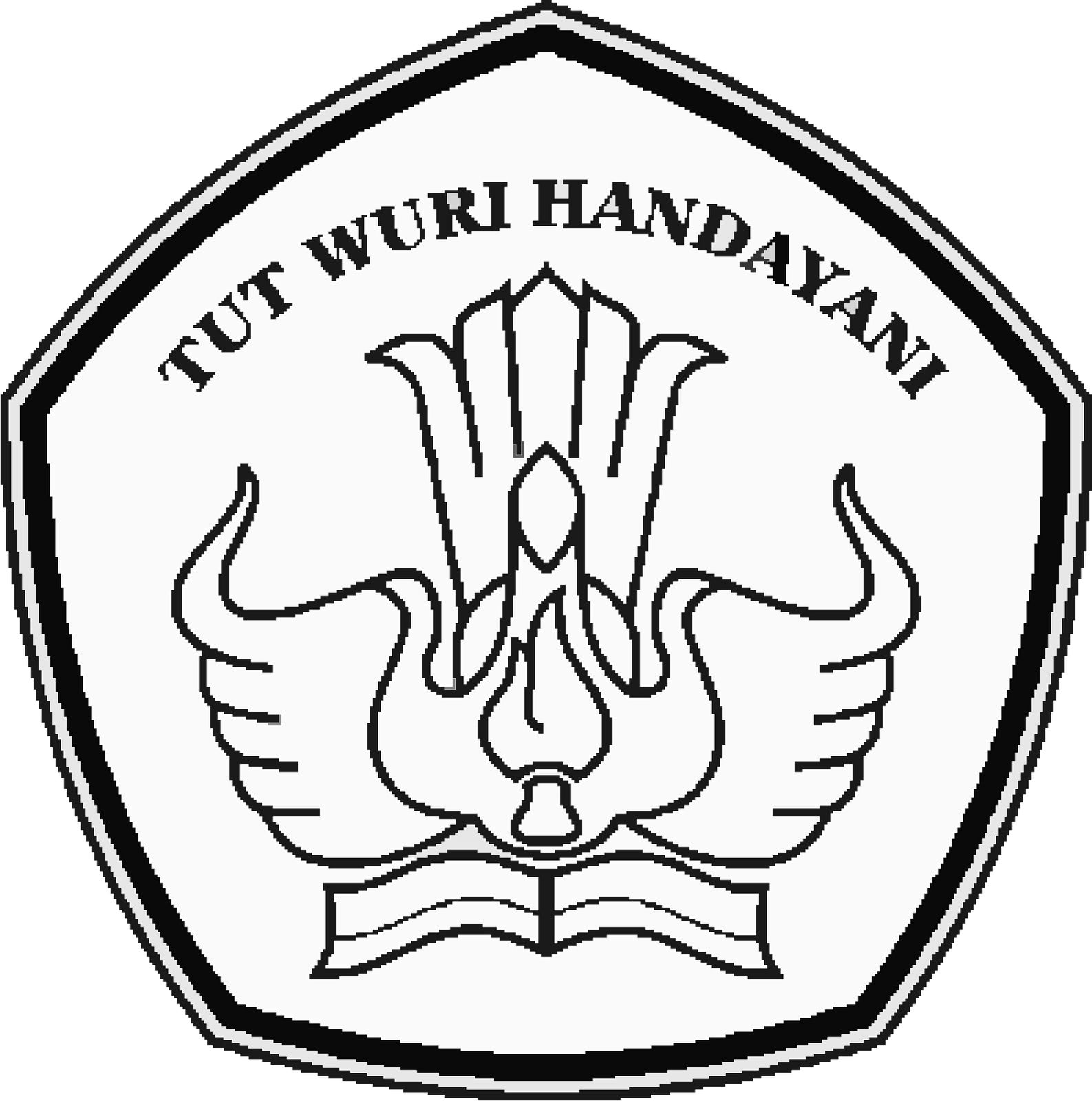 logo tut wuri handayani hitam putih